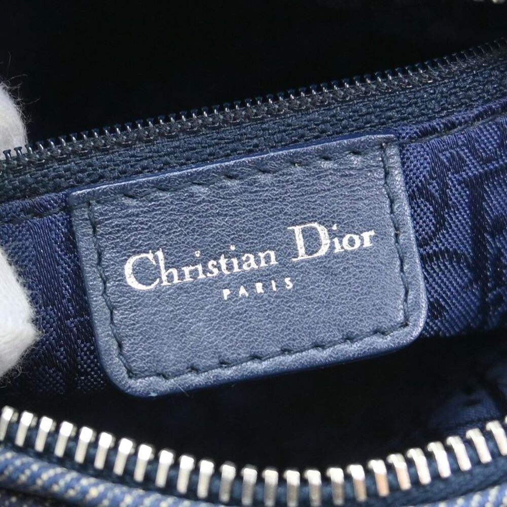 Christian Dior Lady Dior Bag Denim Blue Canvas Handbag - Picture 6 of 7